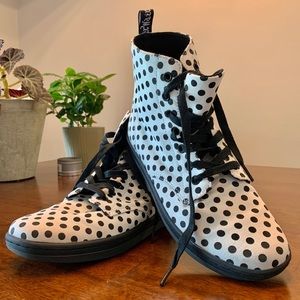 Doc Marten nearly new polka dot canvas boots